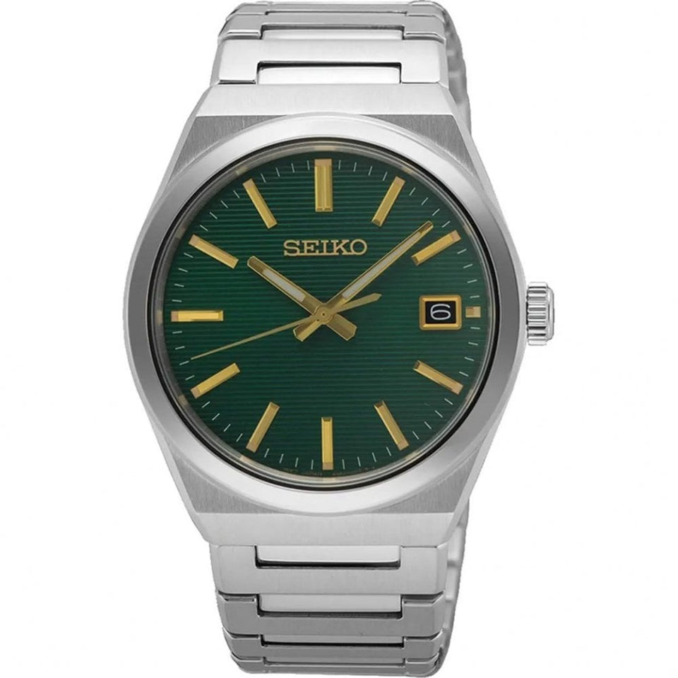 Seiko Men's Essential Time Green Dial Bracelet Watch