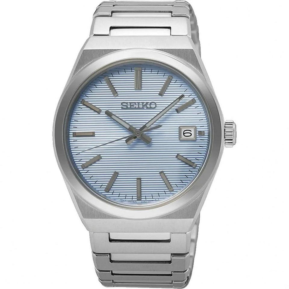 Seiko Men's Essential Time Light Blue Bracelet Watch
