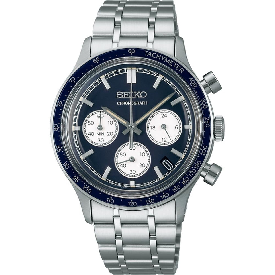 Seiko Men's Racing Sports Navy Dial Bracelet Watch