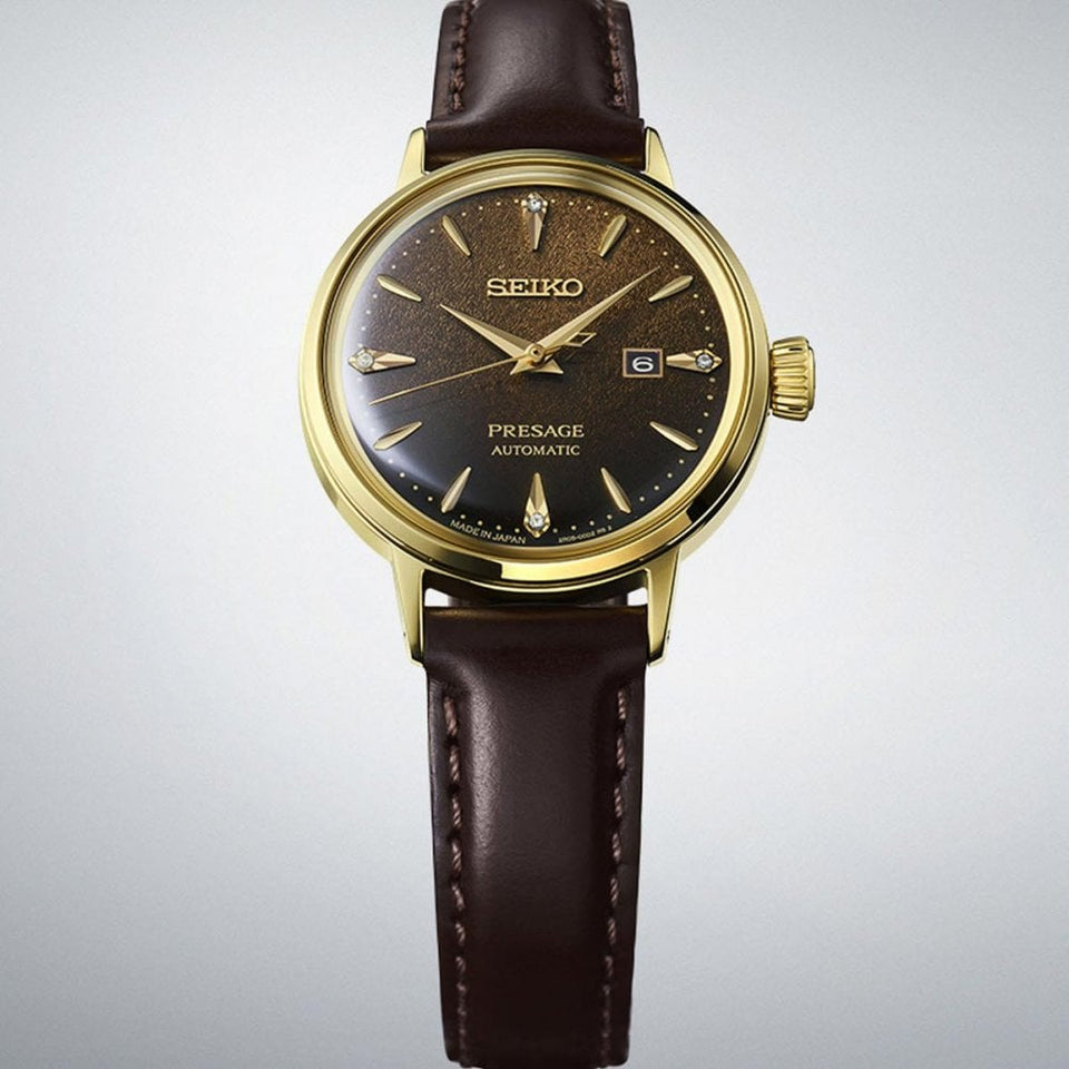 Seiko Presage Ladies 'Jamaican Coffee' Diamond Set Cocktail Time Watch