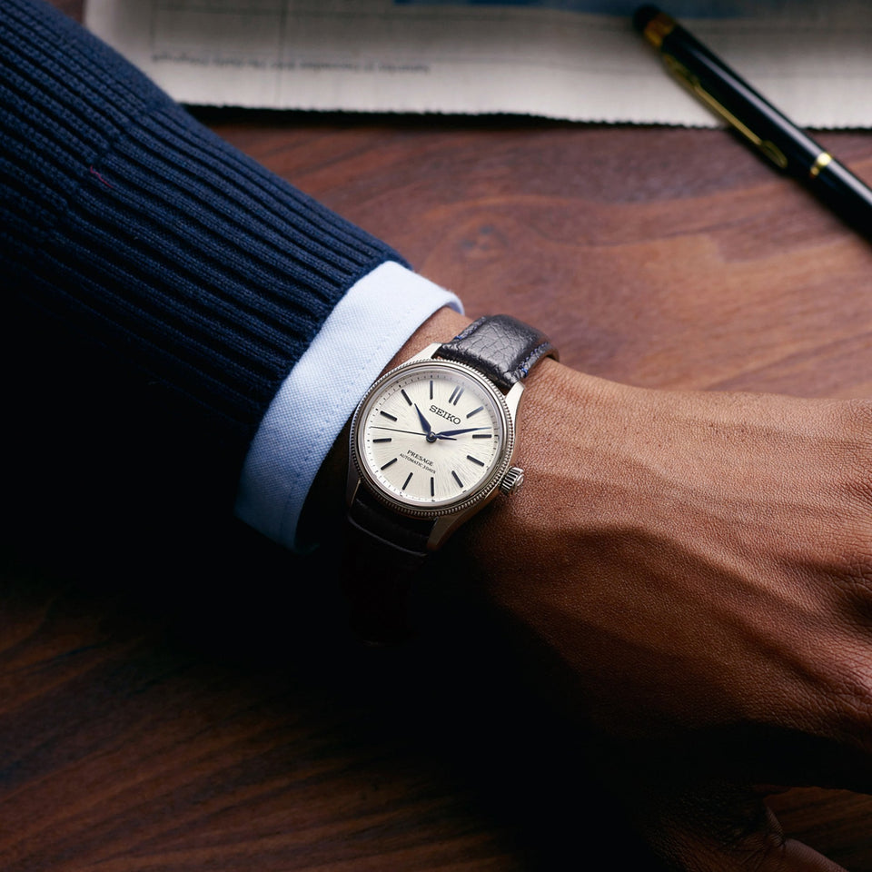 Seiko Presage Limited Edition 145th Anniversary Classic Shiro-Neri Leather Strap Watch