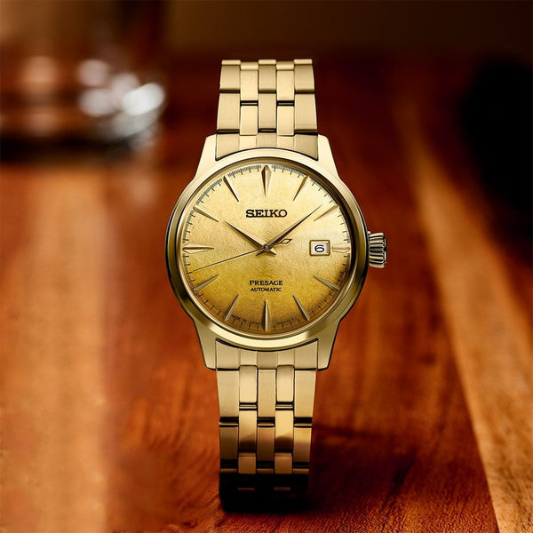 Seiko Presage Men's 'Beer Julep' Cocktail Time Gold PVD Automatic Watch