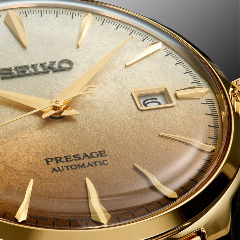 Seiko Presage Men's 'Beer Julep' Cocktail Time Gold PVD Automatic Watch