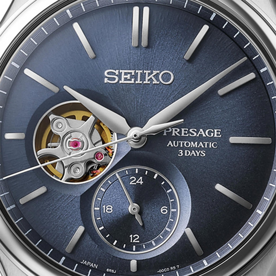 Seiko Presage Men's Classic Open Heart in 'Ai-iro' Japan Blue Bracelet Watch