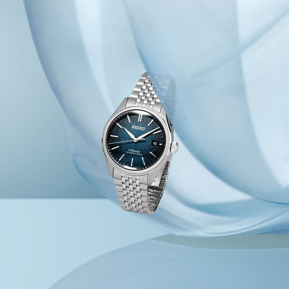 Seiko Presage Men's Classic Open Heart in 'Ai-iro' Japan Blue Bracelet Watch