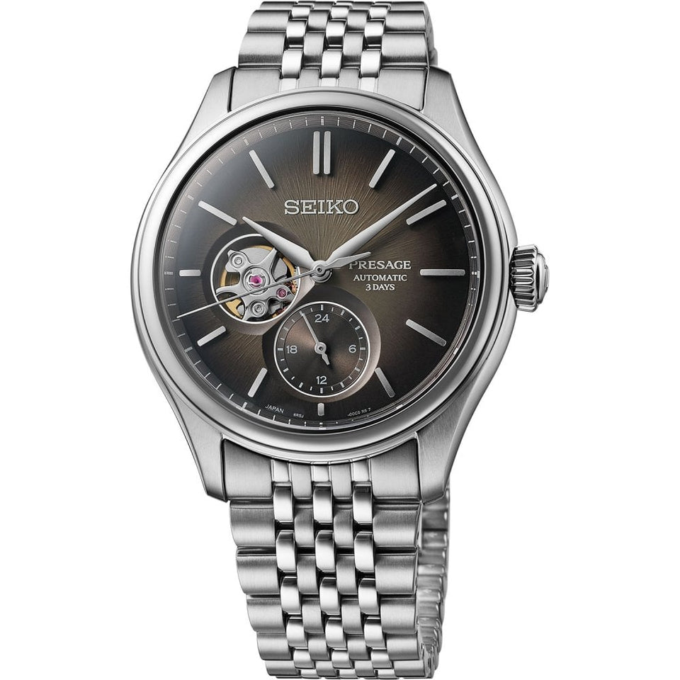 Seiko Presage Men's Classic Series 40mm ‘Sumi-iro’ Open Heart Watch