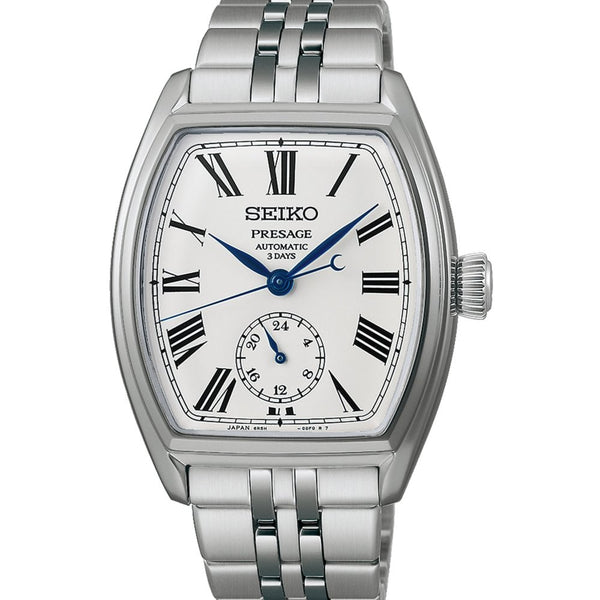 Seiko Presage Men's Classic Series Enamel 'Tonneau' Bracelet Watch