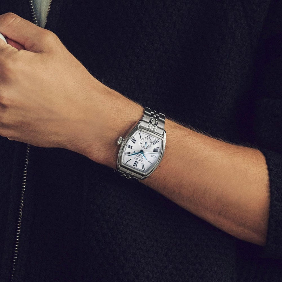 Seiko Presage Men's Classic Series Enamel 'Tonneau' Bracelet Watch