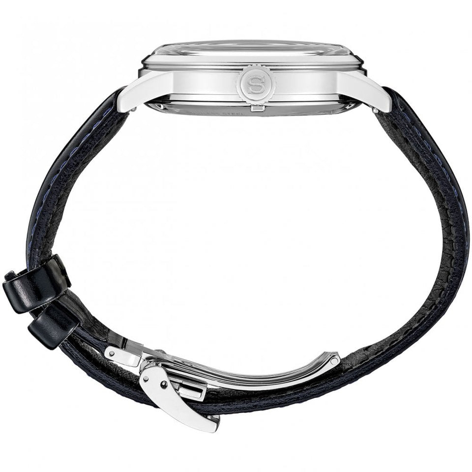 Seiko Presage Men's Cocktail Time 'Silver Bullet' GMT Leather Strap Watch