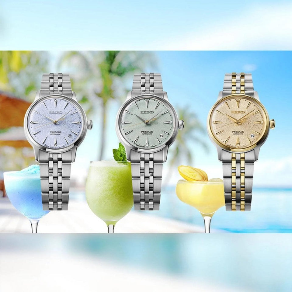 Seiko Presage Men's 'Frozen Daiquiri' Stone Set Cocktail Time Watch