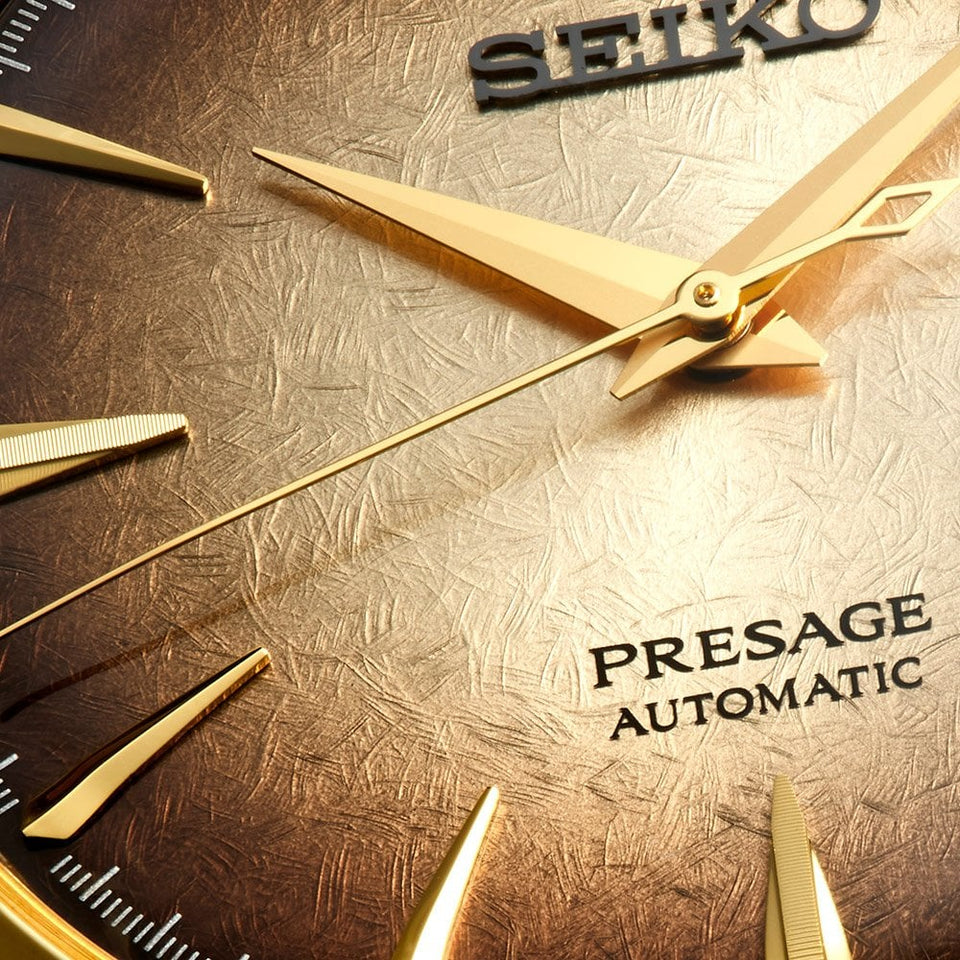 Seiko Presage Men's 'Half & Half' Cocktail Time Gold PVD Automatic Watch