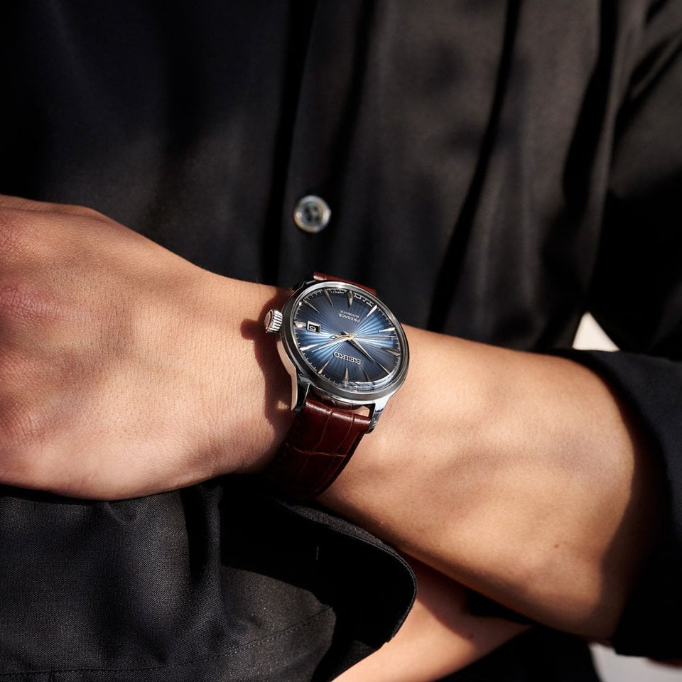 Seiko Presage Men's ‘Midnight Blue Moon’ Cocktail Time Watch