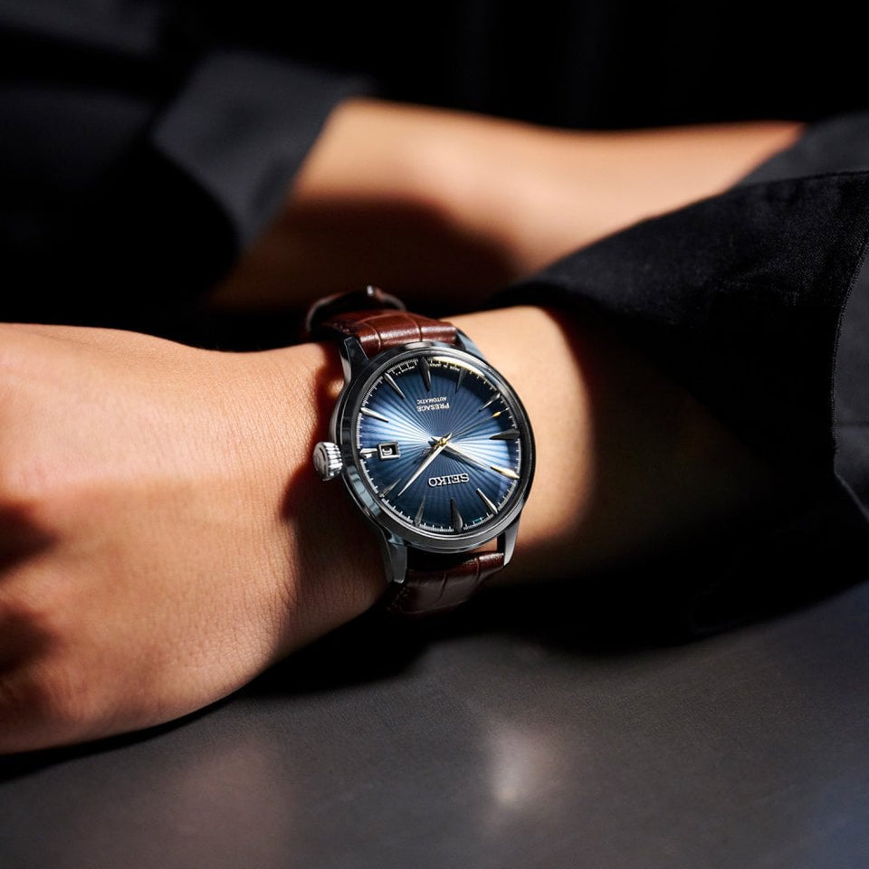 Seiko Presage Men's ‘Midnight Blue Moon’ Cocktail Time Watch