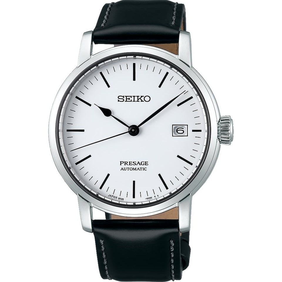 Seiko Presage Men's 'Riki Watanabe' White Enamel Dial Automatic Watch