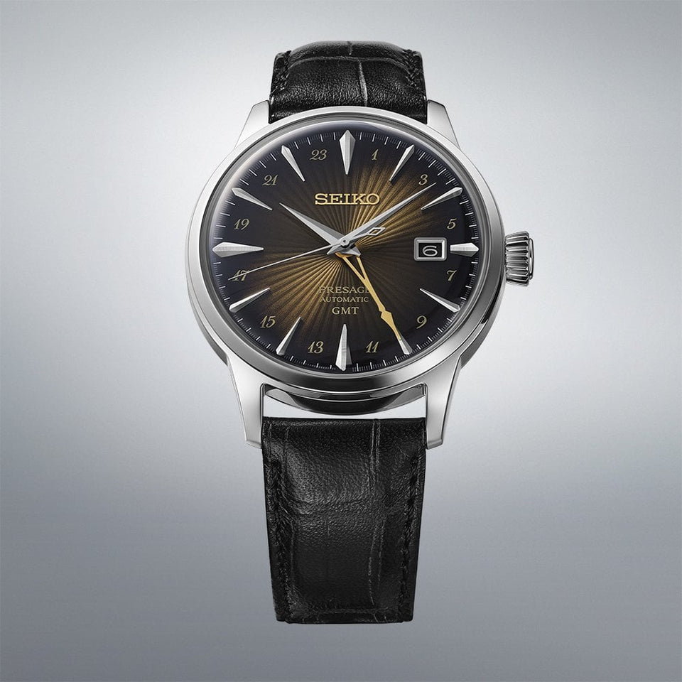 Seiko Presage Men's 'Rusty Nail' Cocktail Time Automatic GMT Watch