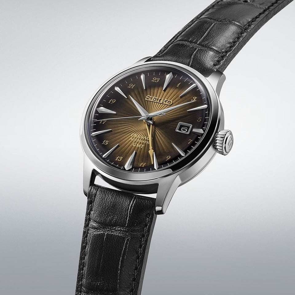 Seiko Presage Men's 'Rusty Nail' Cocktail Time Automatic GMT Watch