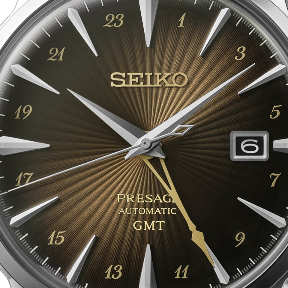 Seiko Presage Men's 'Rusty Nail' Cocktail Time Automatic GMT Watch