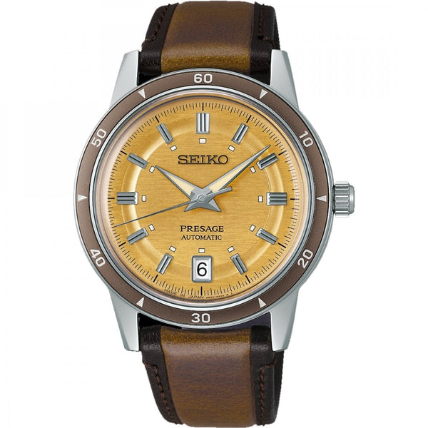 Seiko Presage Men's Style 60s Golden Yellow 39.5mm Strap Watch
