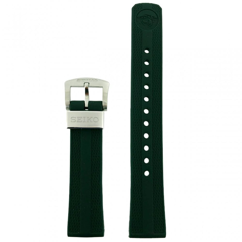Seiko Prospex Green 20mm Silicone Strap with Clasp