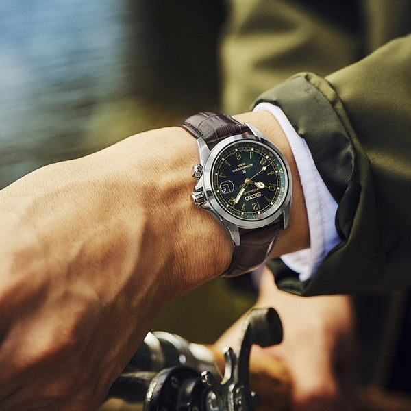 Seiko Prospex Men's Alpinist 'Classic Pine' Green Dial Leather Strap Watch