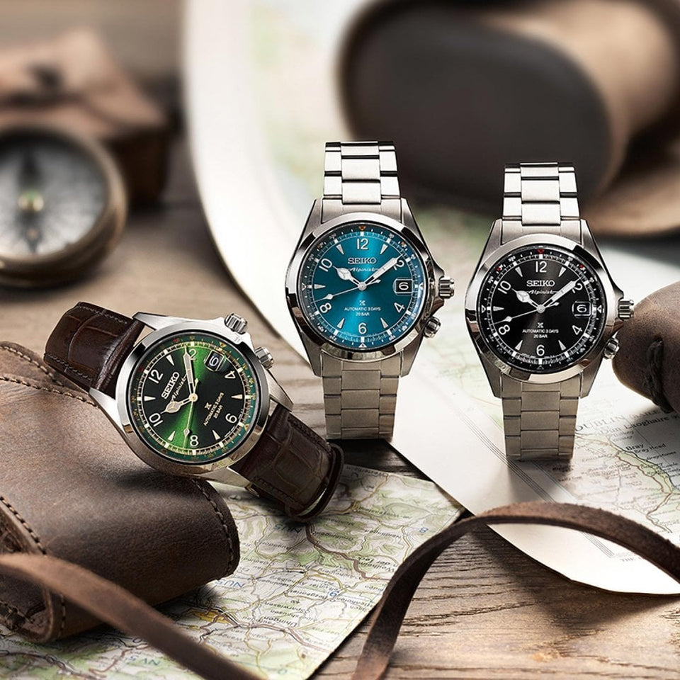 Seiko Prospex Men's Alpinist 'Classic Pine' Green Dial Leather Strap Watch