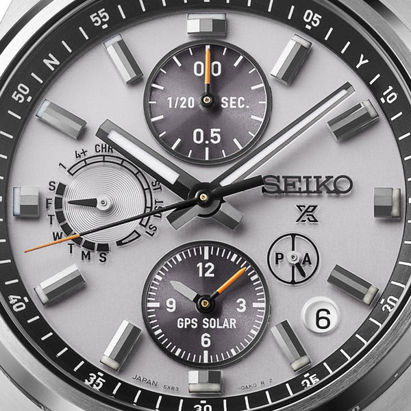 Seiko Prospex Men's GPS Solar Chronograph Speedtimer Watch in White Silver
