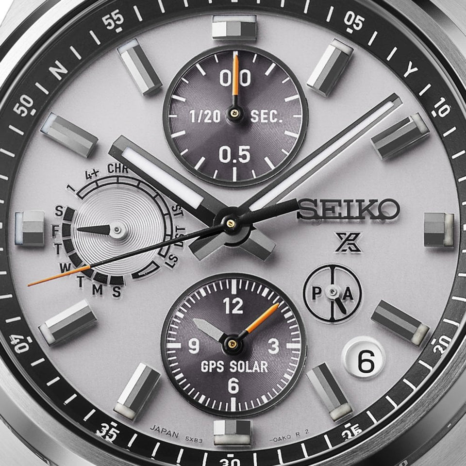 Seiko Prospex Men's GPS Solar Chronograph Speedtimer Watch in White Silver