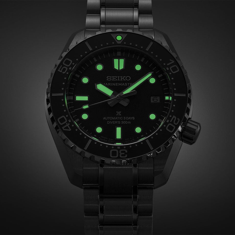 Seiko Prospex Men's 'Marinemaster' 1968 Heritage Satin Black Dial Watch