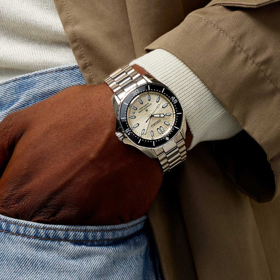 Seiko Prospex Men's Polygonal White Diver's Watch in Pearl