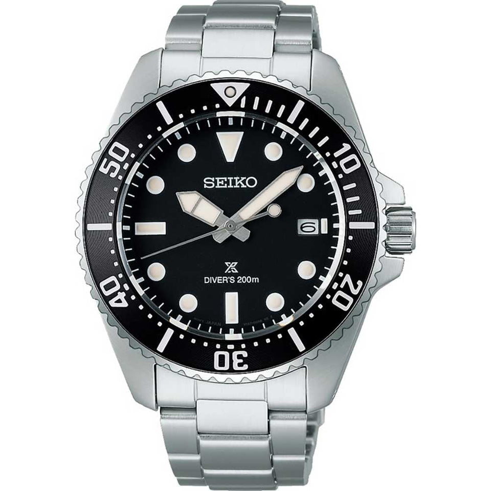 Seiko Prospex Men's Pure Black Solar Diver's Watch