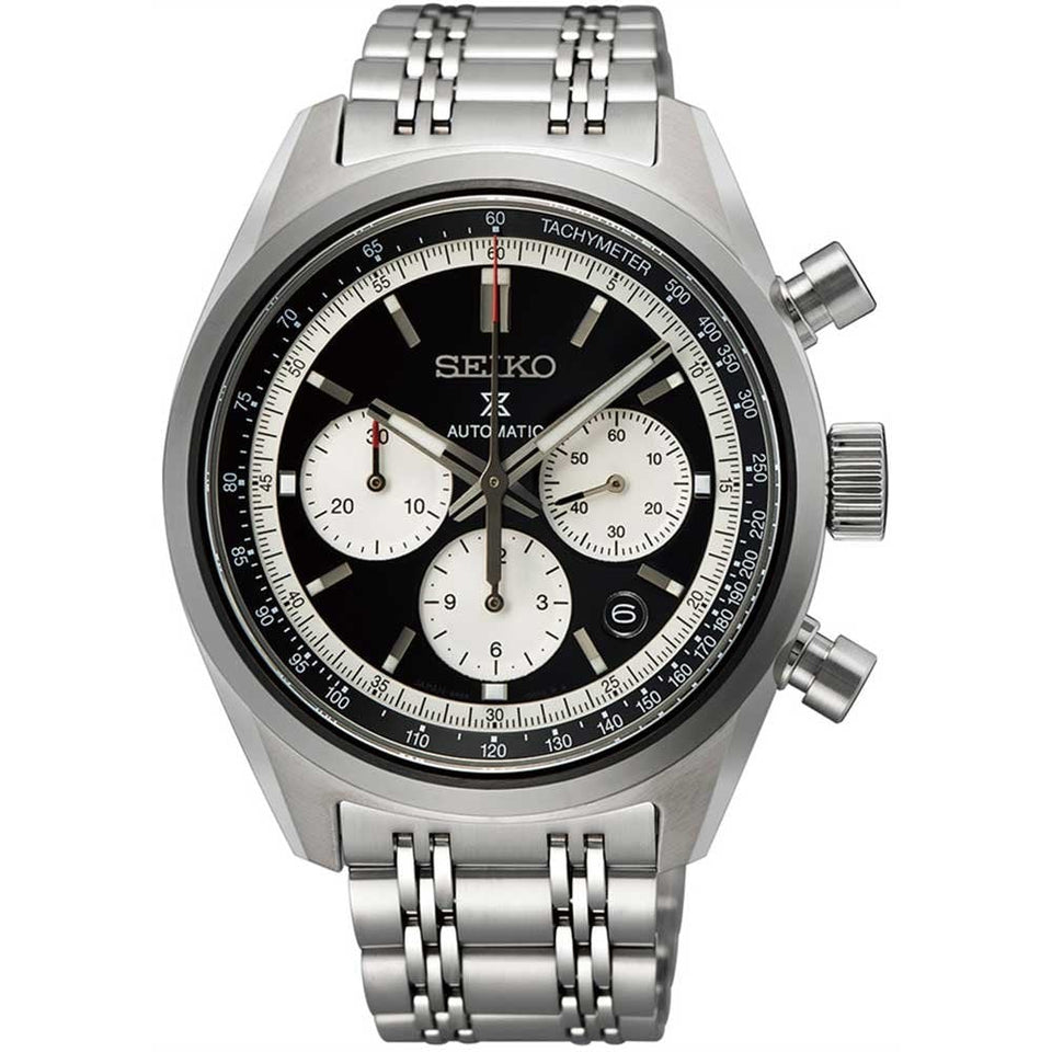 Seiko Prospex Men's Speedtimer ‘Glossy Black’ 1972 Mechanical Chronograph Watch