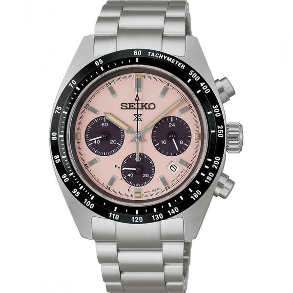 Seiko Prospex Men's Speedtimer 'Youngtimer' Pale Pink Solar Watch
