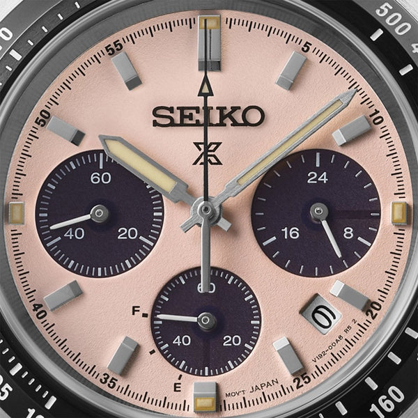 Seiko Prospex Men's Speedtimer 'Youngtimer' Pale Pink Solar Watch