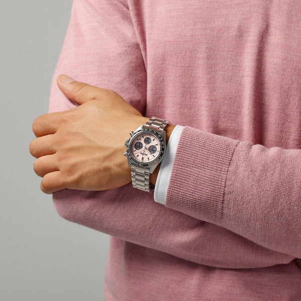 Seiko Prospex Men's Speedtimer 'Youngtimer' Pale Pink Solar Watch