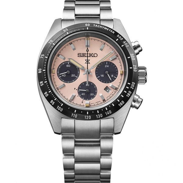 Seiko Prospex Men's Speedtimer 'Youngtimer' Pale Pink Solar Watch