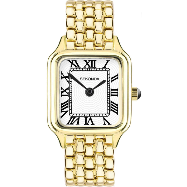 Sekonda Ladies Monica Square Dial Gold Tone 29mm Watch