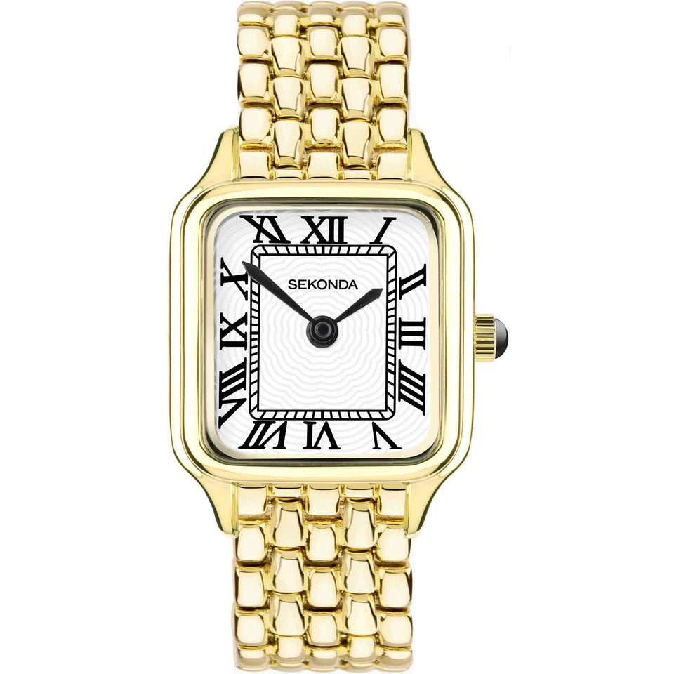 Sekonda Ladies Monica Square Dial Gold Tone 29mm Watch