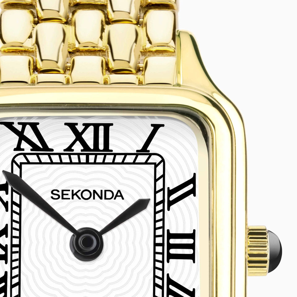Sekonda Ladies Monica Square Dial Gold Tone 29mm Watch