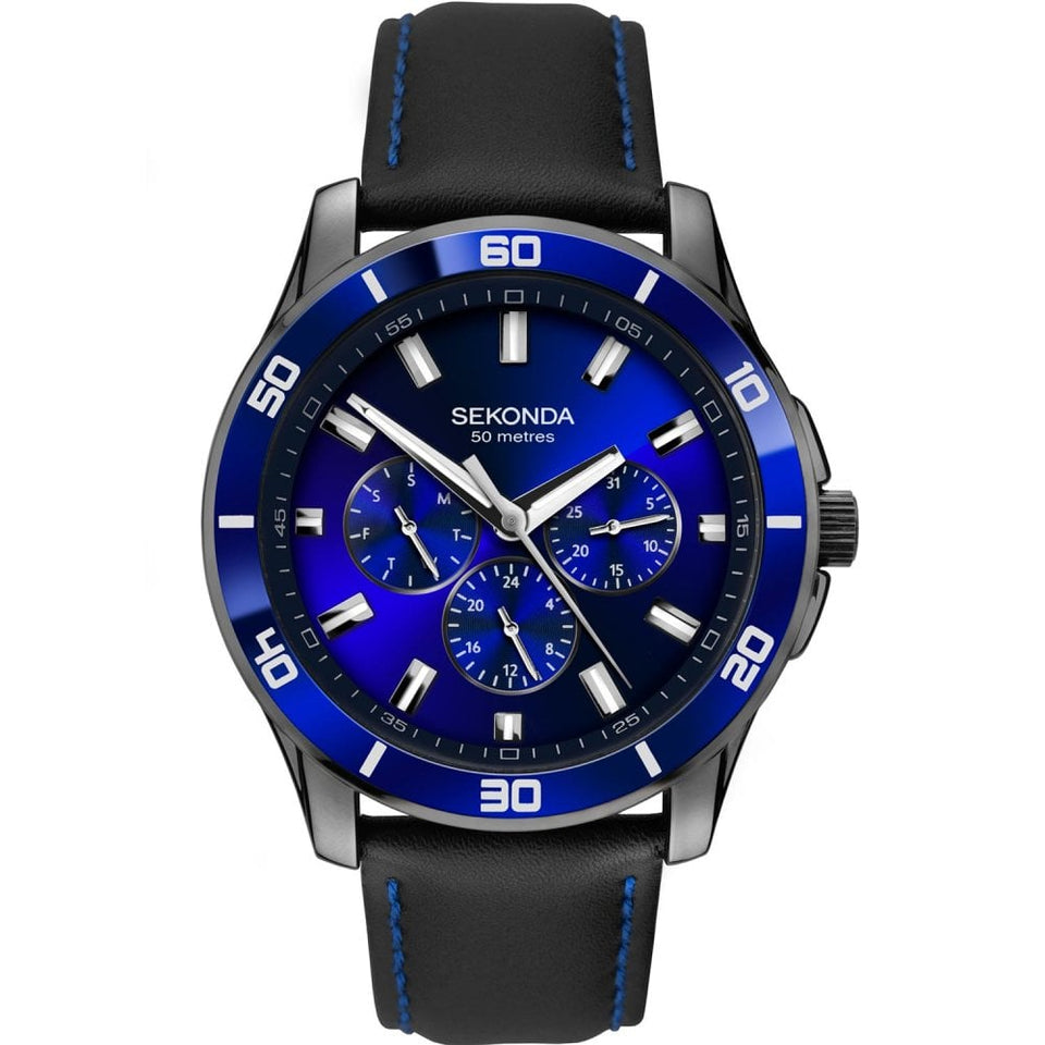 Sekonda Men's Blue Dial Watch | Black Strap