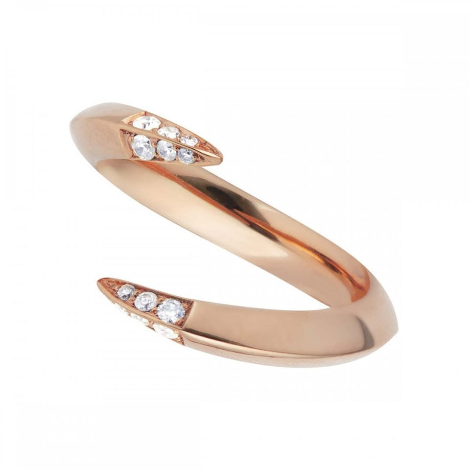 Francis & Gaye Rose Gold and Diamond Signature Open Ring Size 'M'