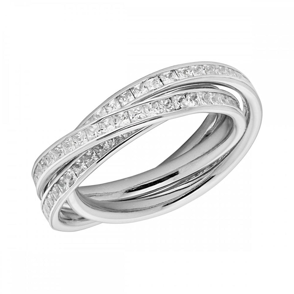 Francis & Gaye Silver Stone Set Russian Link Ring