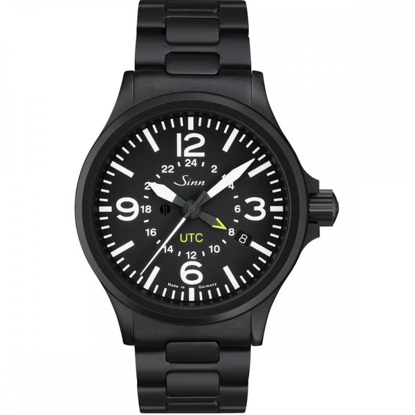 Sinn Men's 856 S UTC TEGIMENTED Black Steel Pilot Watch