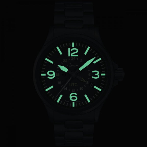 Sinn Men's 856 S UTC TEGIMENTED Black Steel Pilot Watch