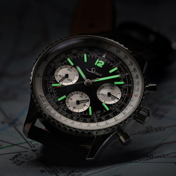 Sinn Men's 903 St BE II Navigation Brown Leather Chronograph Watch