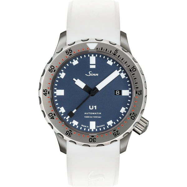 Sinn Men's U1 B Submarine Steel White Silicone Diver's Watch
