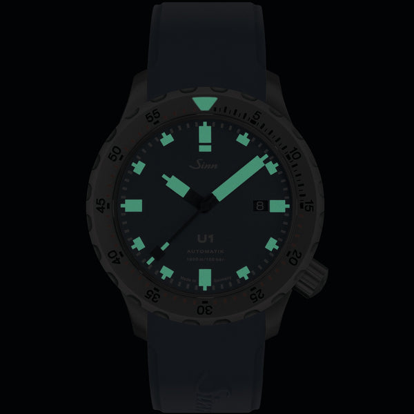 Sinn Men's U1 B Submarine Steel White Silicone Diver's Watch