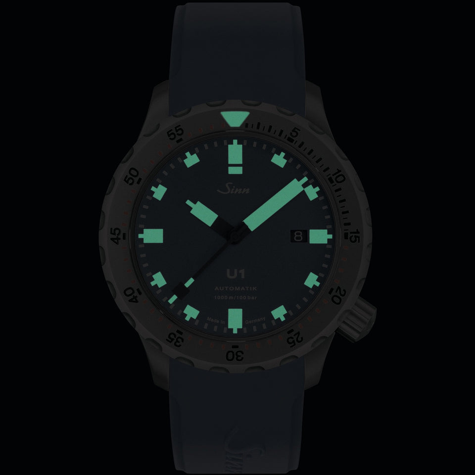 Sinn Men's U1 B Submarine Steel White Silicone Diver's Watch