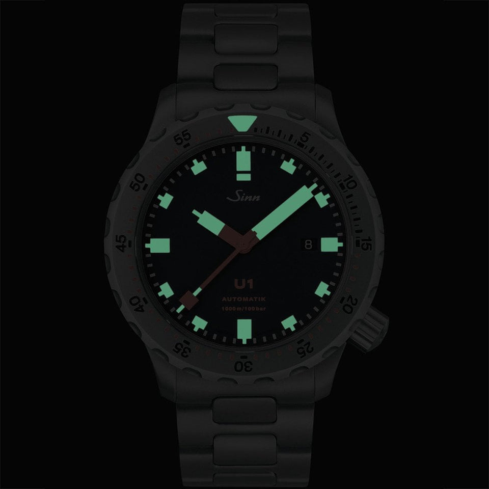 Sinn Men's U1 German Steel H-Link Diver's Watch