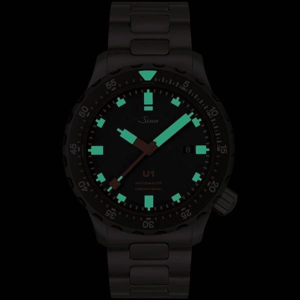 Sinn Men's U1 SDR Submarine Steel Diving Watch, H-Link