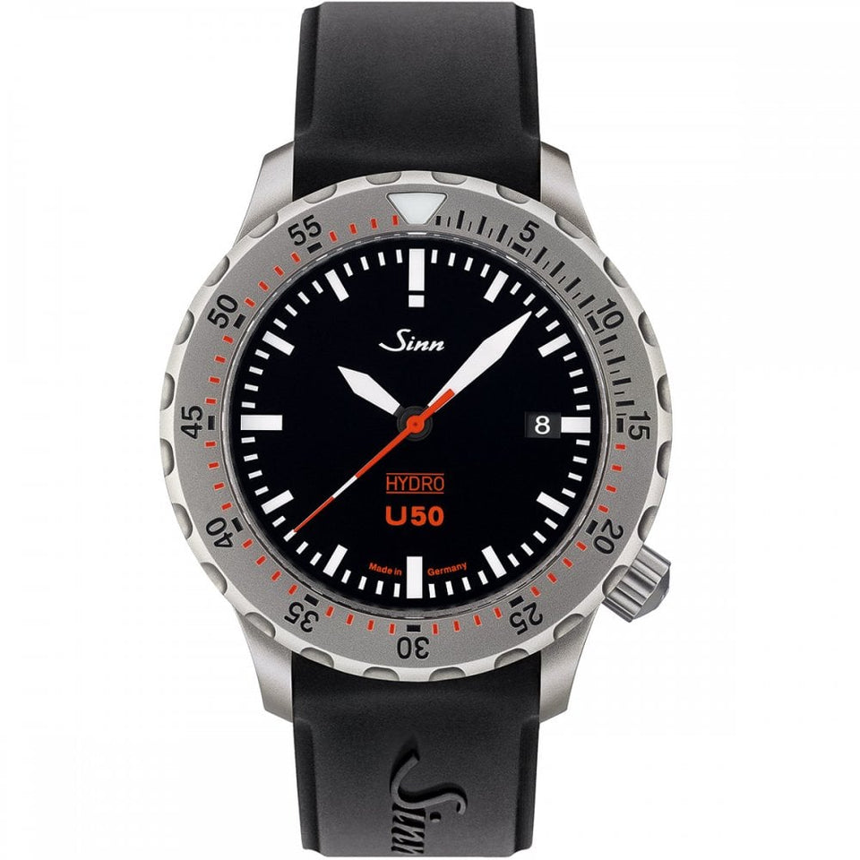 Sinn Men's U50 HYDRO Black Silicone Diving Watch